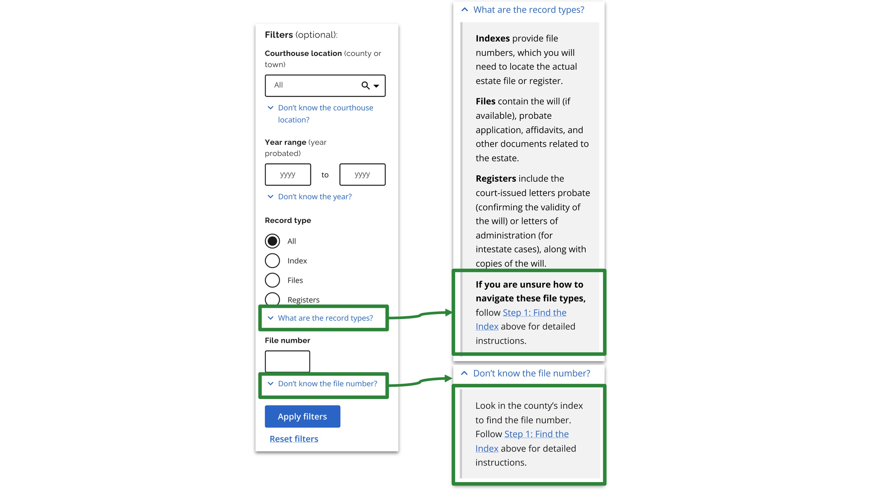 Screenshot of the instructions in the hint text. 