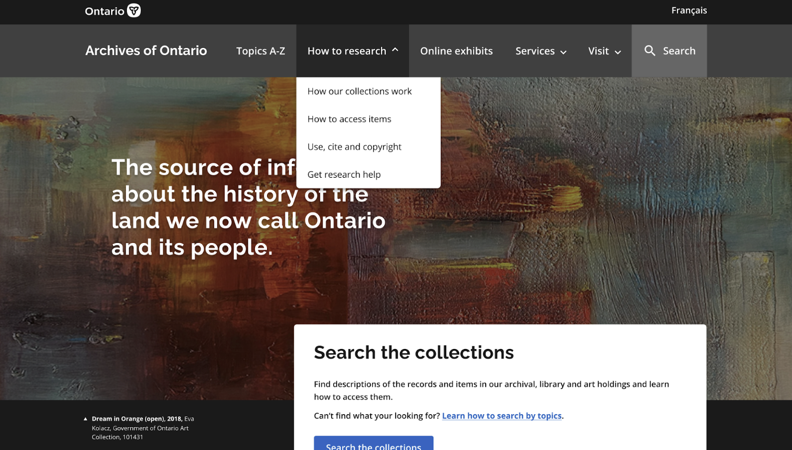 Provincial Archives of Ontario: Research Process and Website Redesign
